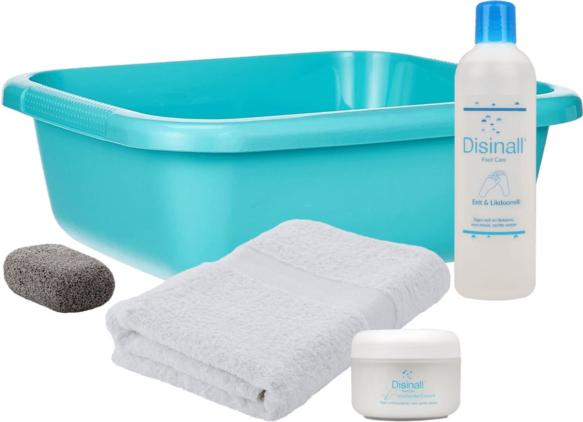 Disinall Voetverzorginspakket Smooth - Puimsteen - Voetbad met eeltverwijderaar - Natuurlijke ingrediënten - Bijzonder effectief