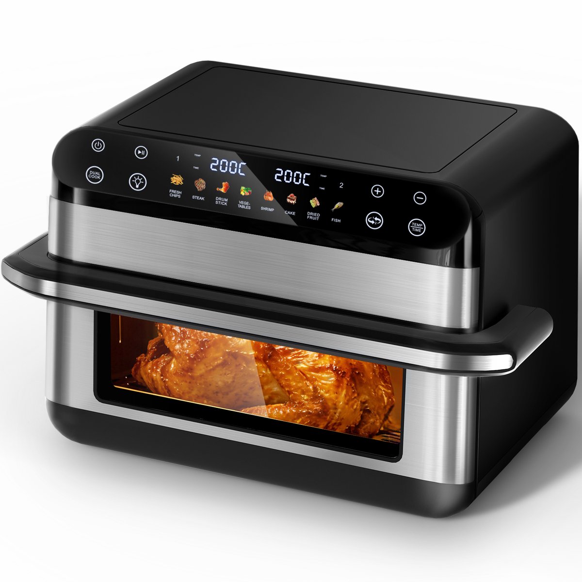 Saikefy Airfryer XXL - 11 Liter- 8Programma's - Airfryer met Intelligent Touchbediening - Hetelucht friteuse