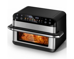 Saikefy Airfryer XXL - 11 Liter- 8Programma's - Airfryer met Intelligent Touchbediening - Hetelucht friteuse - Zilver