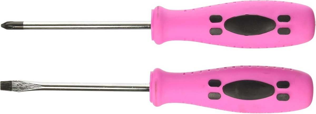 Dames Schroevendraaier Set - 2-delig Roze Handgrepen