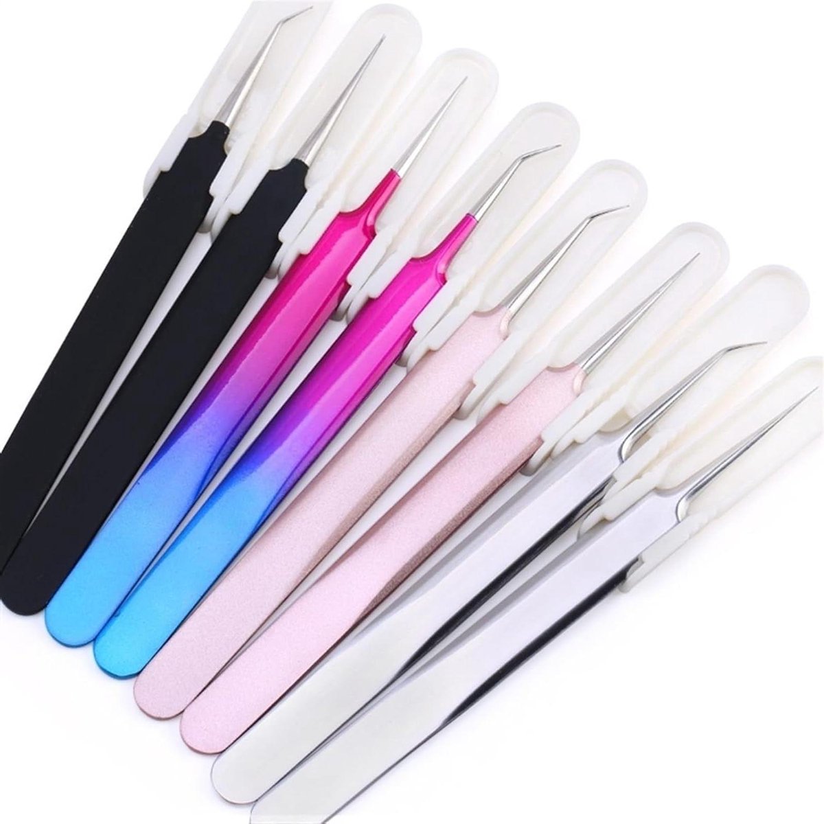 Precisie Pincet - Wimper Pincet - Precisie Ontharen - Extra Tip Bescherming - 96 mm - Zwart