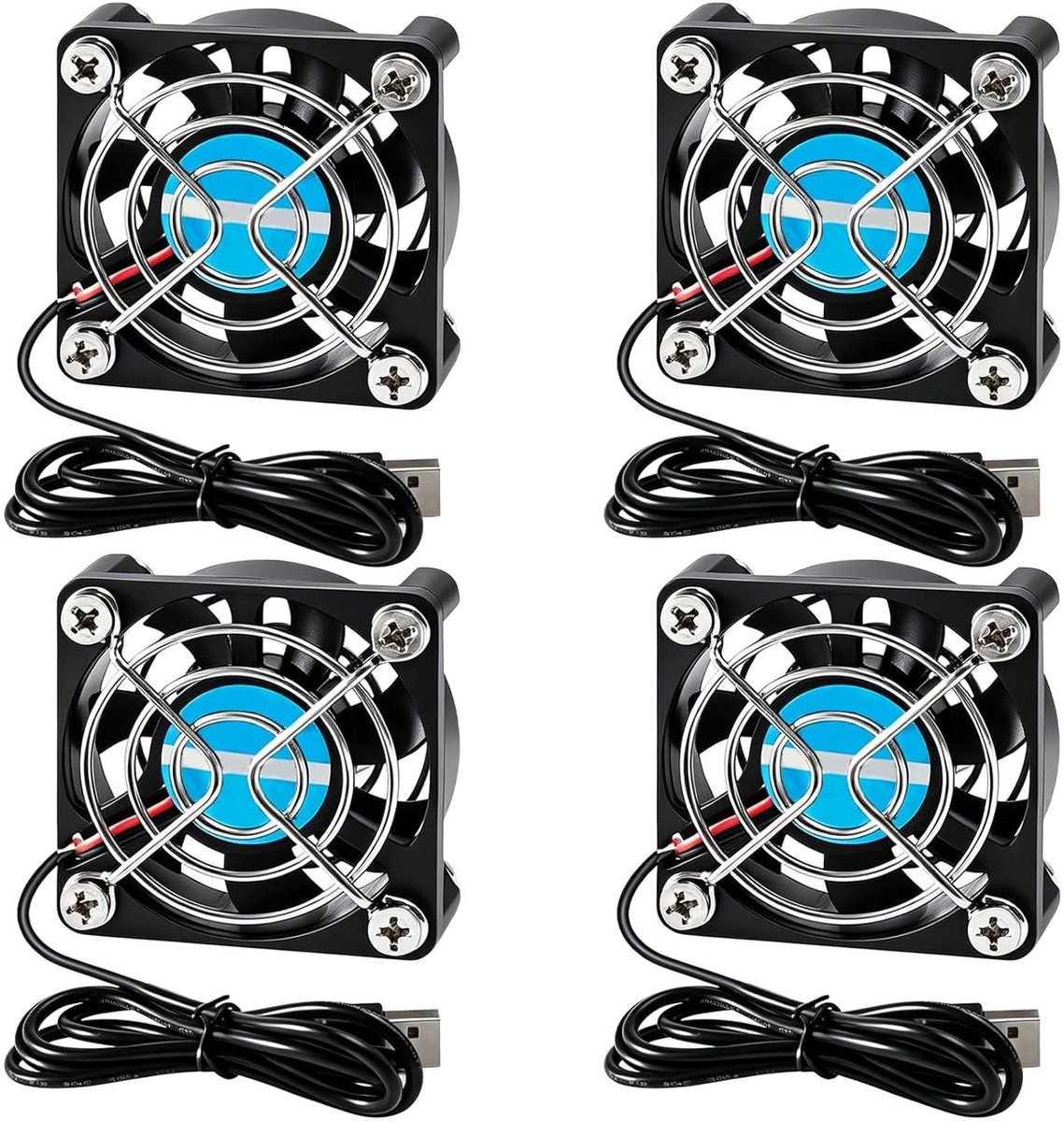 Koelventilator Set - PC Ventilator - Apparatuur Koelen - Borstelloze Motor - 50 mm - Zwart