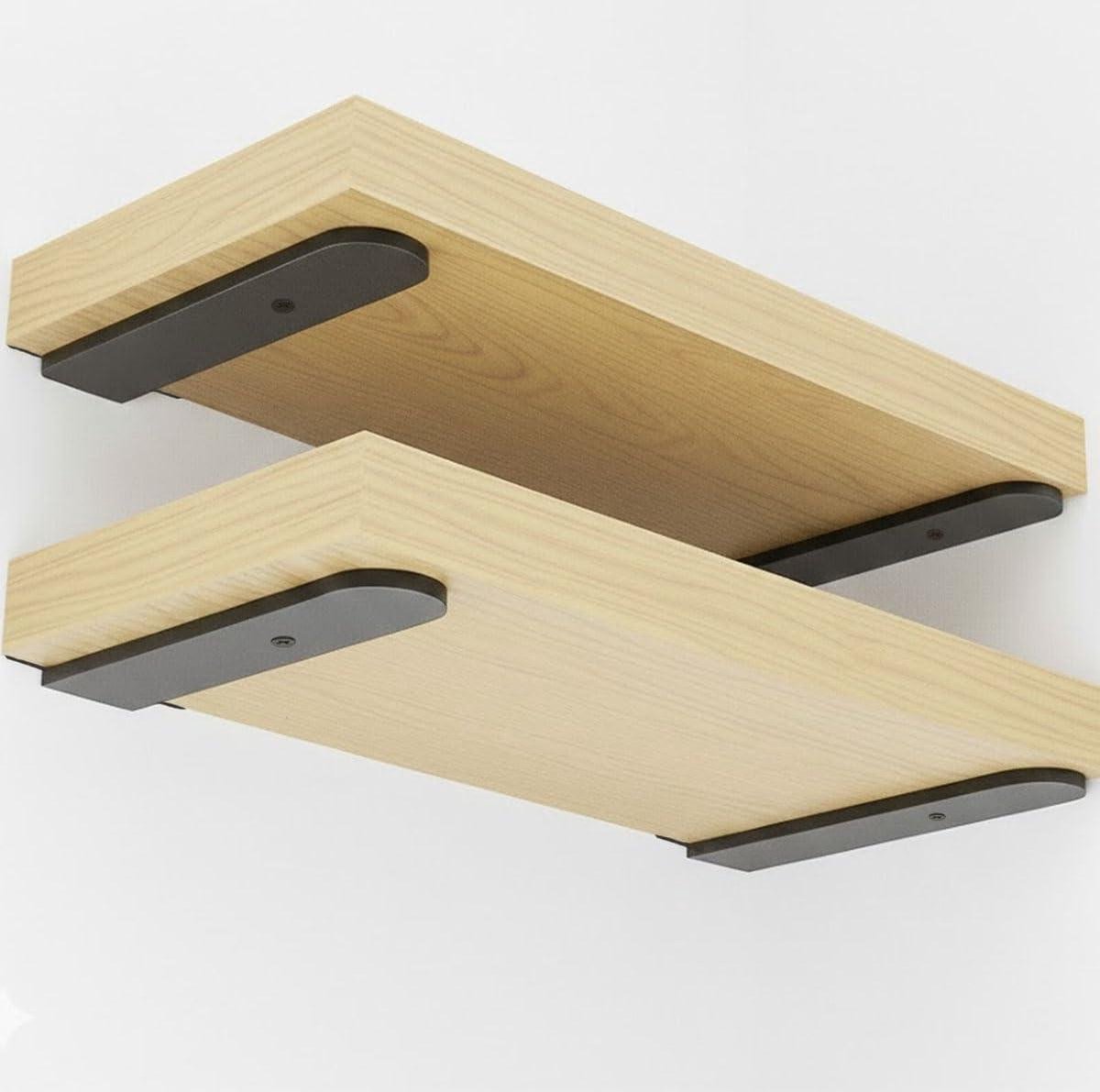 Wandplank Houder - Onzichtbare Beugel - Zelf Monteren - Versterkt Staal - 30 cm - Zwart
