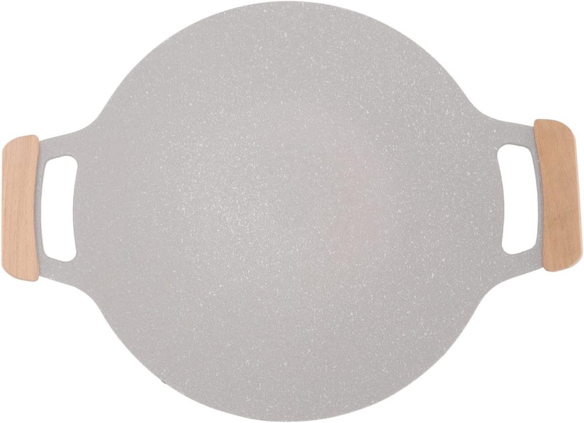 Grillpan - BBQ plaat - Binnen buiten koken - Antiaanbaklaag - 30cm - Zwart