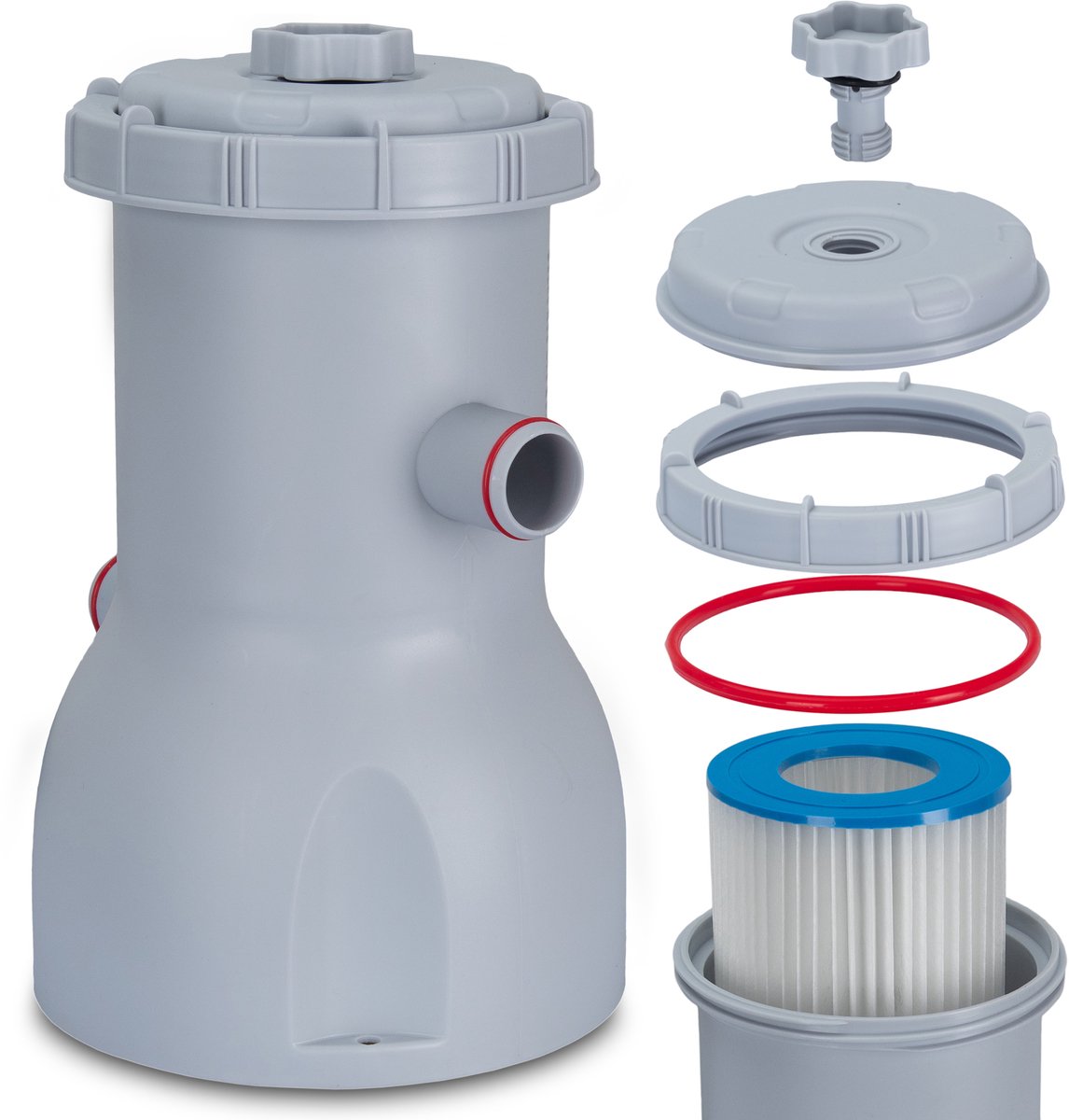 COIL Zwembad Filterpomp 3028 L/u – Cartridge Filterpomp met Slangen – Geschikt voor Opzetzwembaden – 60W – foto 5