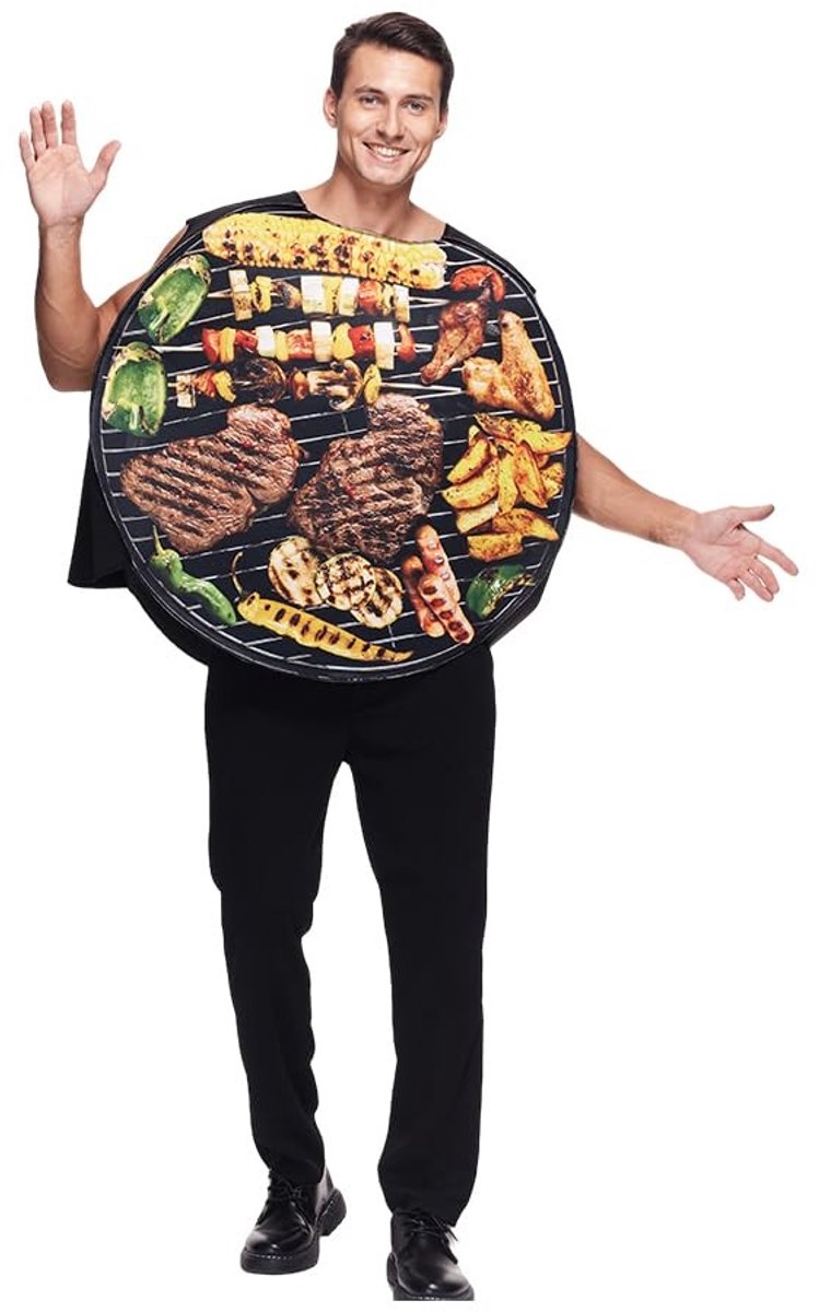 ONF3 - Grillkostuum - Grappig carnavalskostuum - Unieke textuur - Gourmet-levensmiddelenkostuum - Ideaal voor feestjes - Comfortabele sponsstof