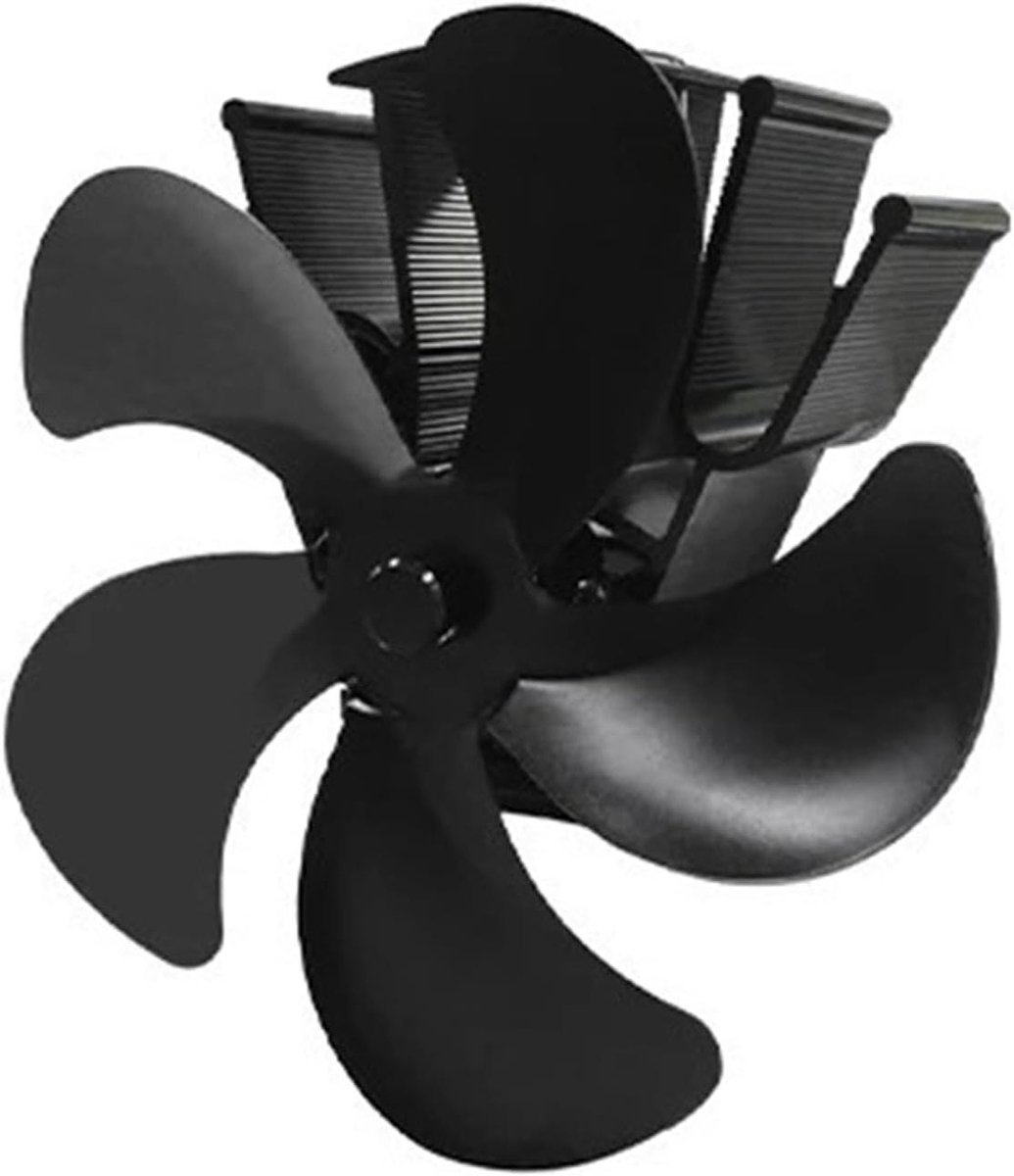 Kachel Ventilator - Warmteverdeler Eco Fan - Warmte Verdeling - Warmte Aangedreven - 5 Bladen - Zwart