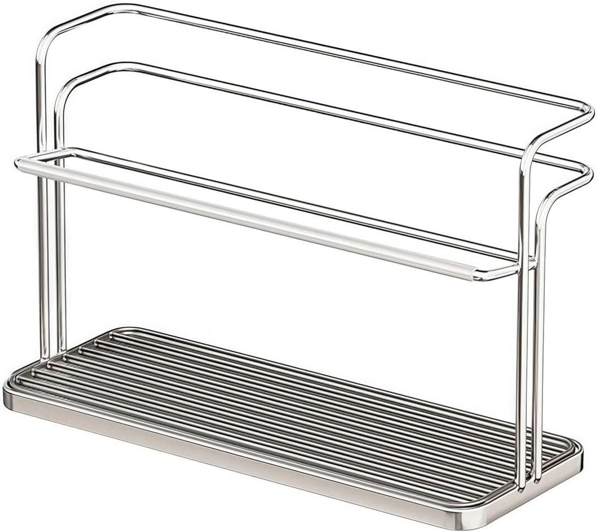 Flessen Droogrek - Keuken Organizer - Flessen Drogen - Ruimte Efficiënt - 31.5 cm - Zilver