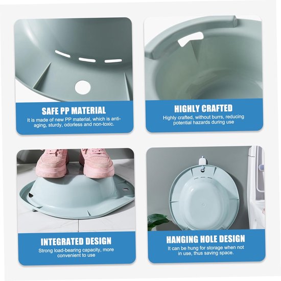 Zitbad Toilet - Bassin Bekken - Herstel Na Bevalling - Anti-overloop Gat - 39 cm - Lichtblauw — afbeelding 5