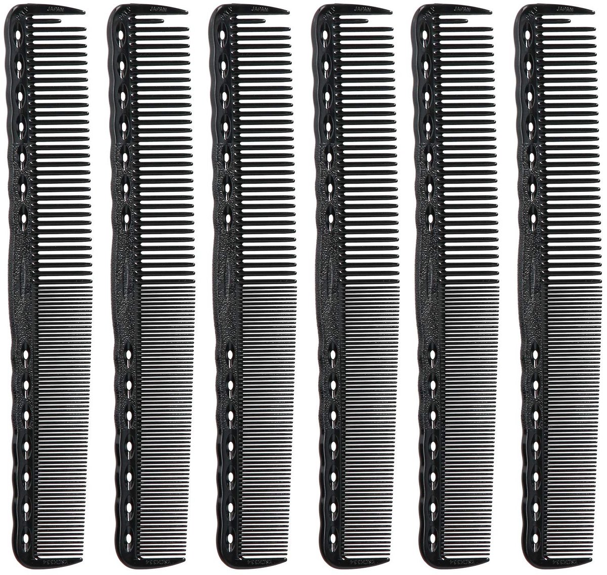aladdien - Carbon Fijn Snijden Kammen - Professionele Styling Kammen - Draagbaar en Antistatisch - Geschikt voor Kappers - 6 Stuks