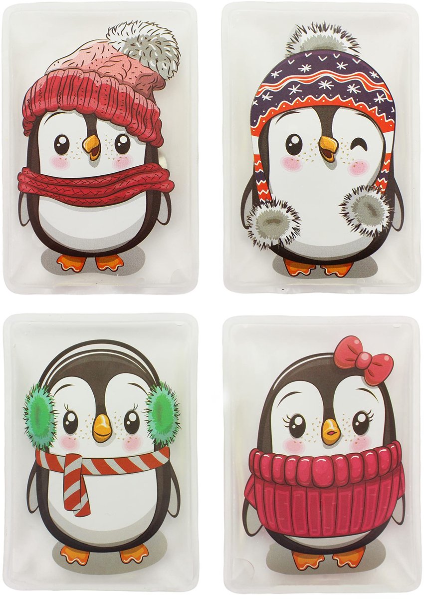 aladdien - Handwarmers - Herbruikbare Warmtepads - Warmteknikkussens voor Koude Dagen - Set van 4 - Kleurrijke Motieven - Comfortabel en Draagbaar -..