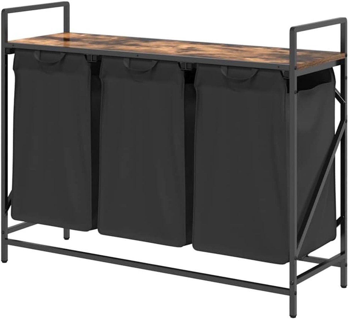 Wasmand Met Vakken - Kleding Opberger - Kleding Sorteren - Met Handige Plank - 99 x 33 x 77 cm