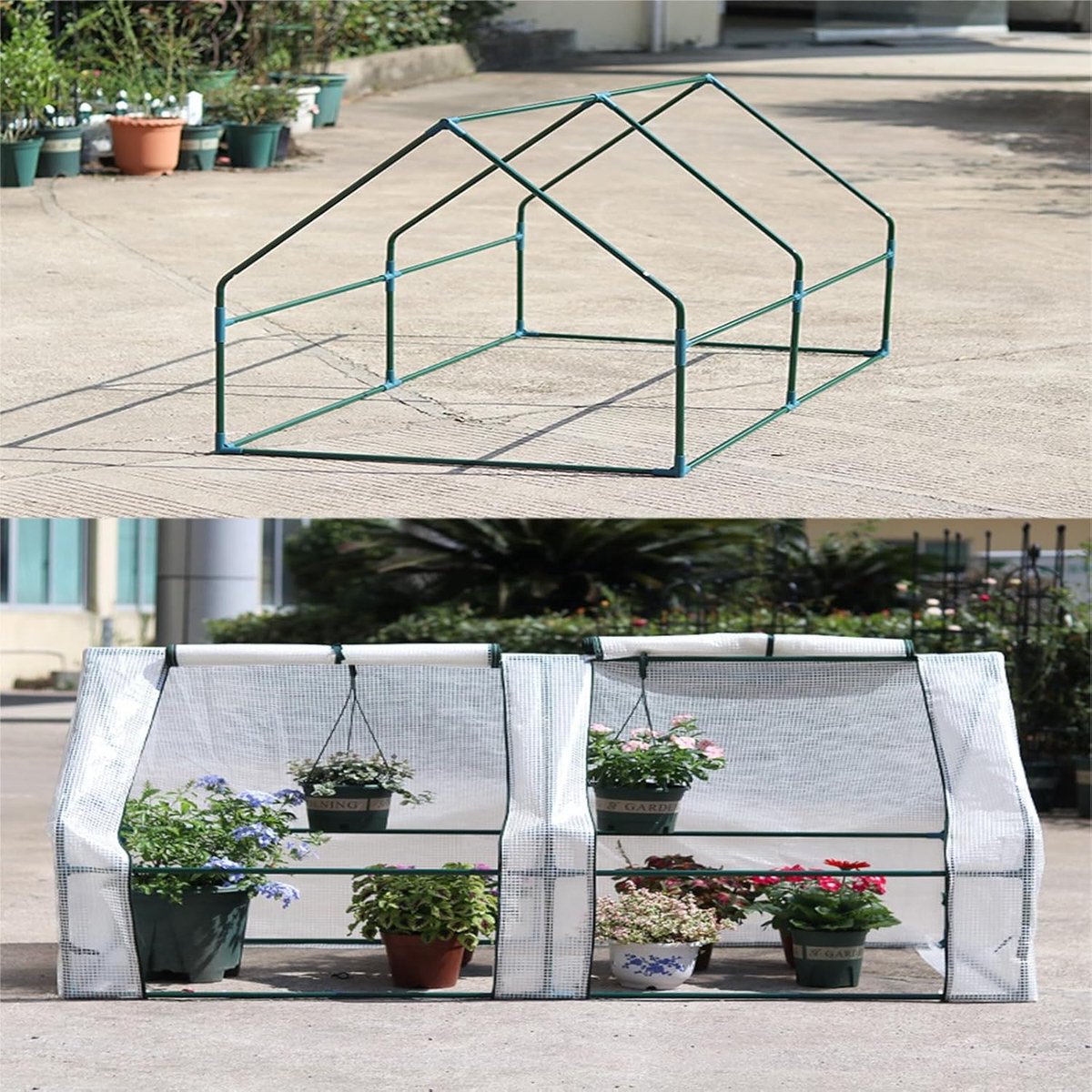 Kweekkas Buiten - Plantenserre Tuin - Optimale Plantengroei - Rolluikdeur Ontwerp - 120x60x60cm - Transparant – foto 3