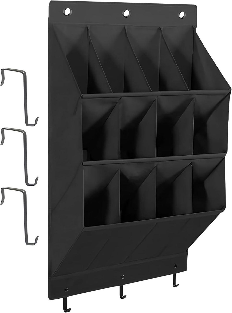 Deur Organizer - Opbergrek - Ruimte Besparen - 12 Vakken - 9x22x9 cm - Zwart