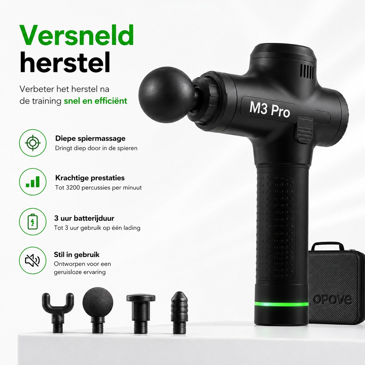 OPOVE M3 Pro Massage Gun Draadloos met Diepe Weefselmassage - OPOVE - €24,99