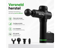 OPOVE Massage gun - Massagegeweer - spiermassager - diepe weefselmassage - percussie - beweegbare handheld elektrische body massager - sport snoerloos - M3 Pro - Professioneel Massage Apparaat - Massage gun - Massageapparaat - Massage Pistool - zwart