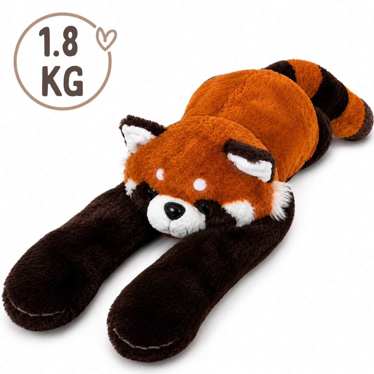Verzwaringsknuffel - Verzwaarde Knuffel - Paco De Rode Panda - Sensorisch Speelgoed - Voor Kinderen En Volwassenen - Extra Lange Armen - 1.8KG