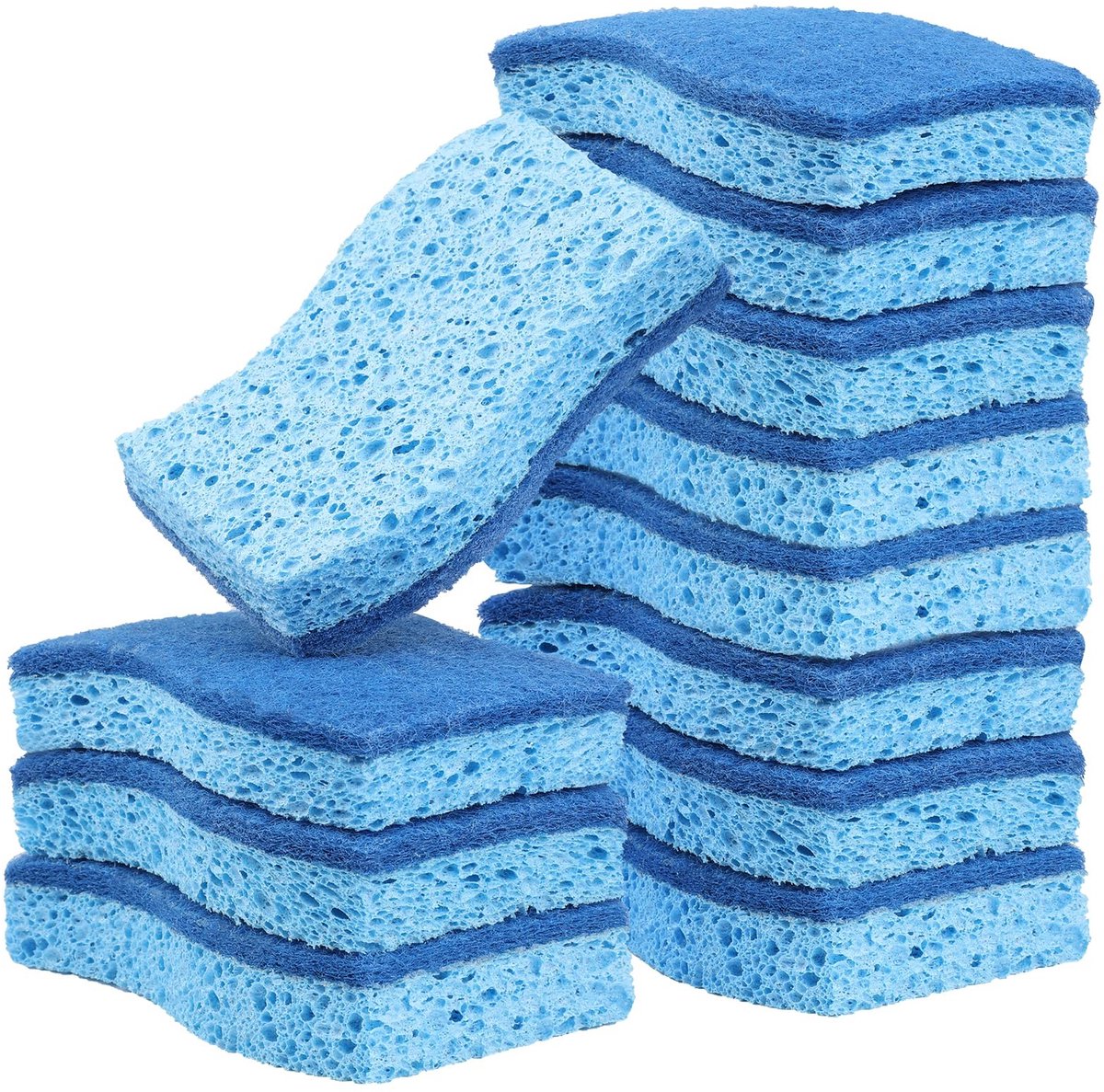 aladdien - Eco-kras-keuken-spons - Milieuvriendelijke afwas-spons - Blauw - Herbruikbaar en composteerbaar - Geschikt voor keramiek, glas en roestvr...