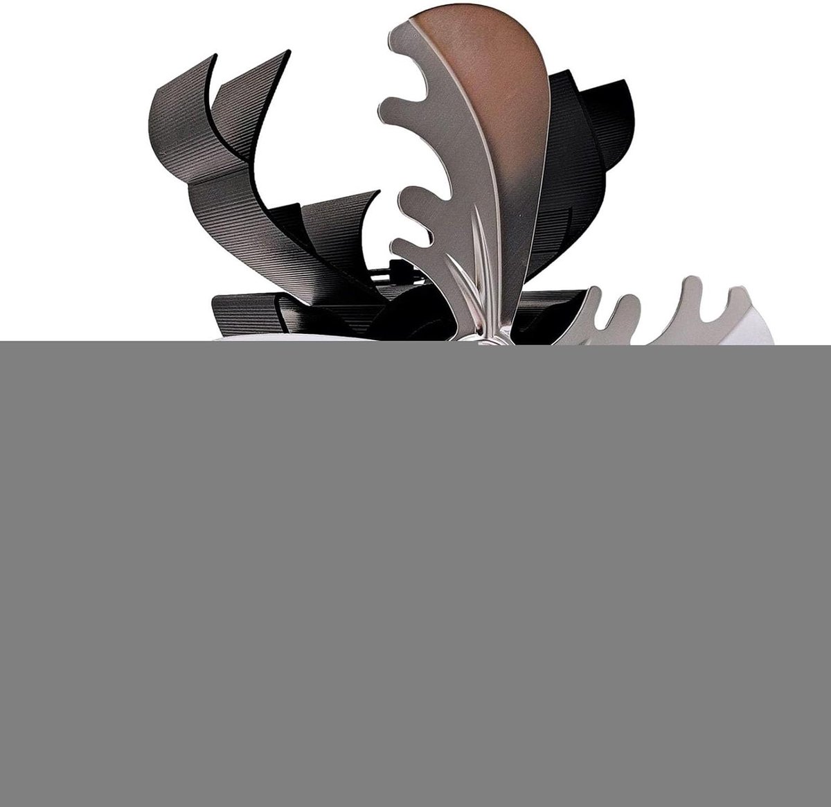 Haard Ventilator - Kachel Fan - Warmte Verspreiden - Warmte Aangedreven - 4 Bladen - Zilver