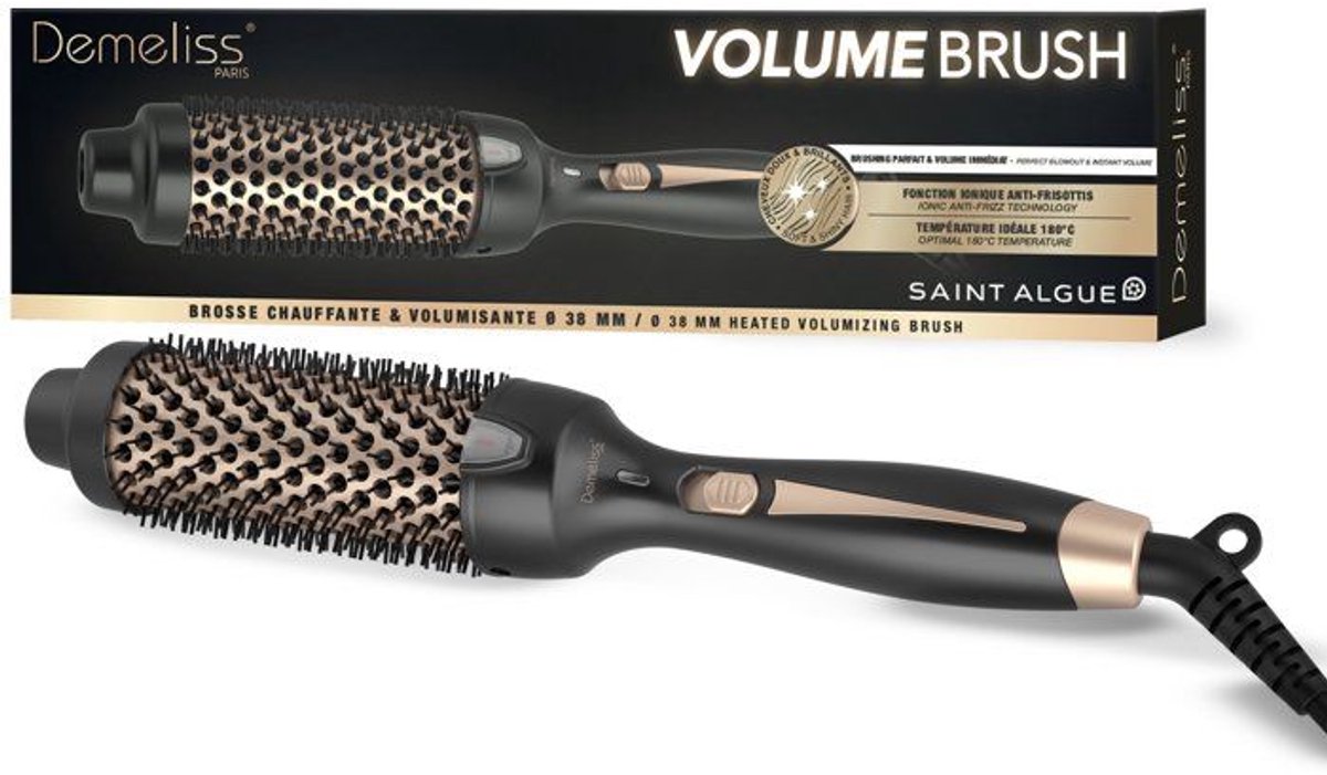 Föhnborstel - SAINT ALGUE - Demeliss Volumeborstel - 52 W - Enkele temperatuur - Zwart/Goud