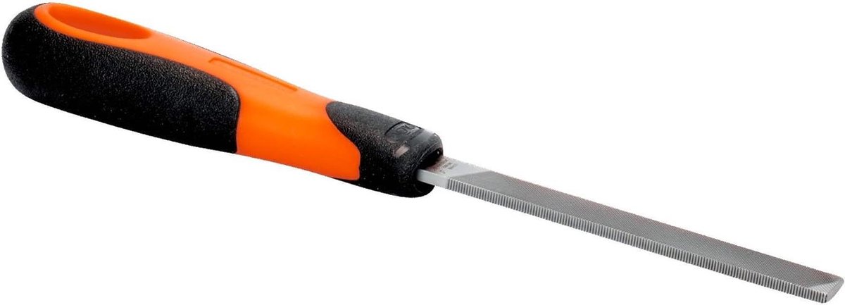 Vlakke Vijl - Precisie Vijl - Metaal Bewerken - Ergonomische Handgreep - 300 mm - Zwart/Oranje