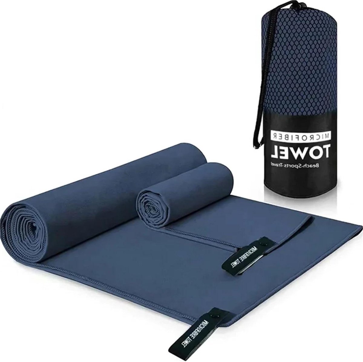Sneldrogende sporthanddoek - Microvezel handdoek - Sport en outdoor - Ademend en koel - 50x110cm - Blauw