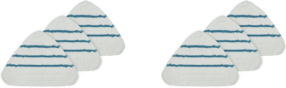 Stoom Mop Pads - Vervangende Doeken - Vloeren Reinigen - Machine Wasbaar - 6 Stuks - Zwart Wit