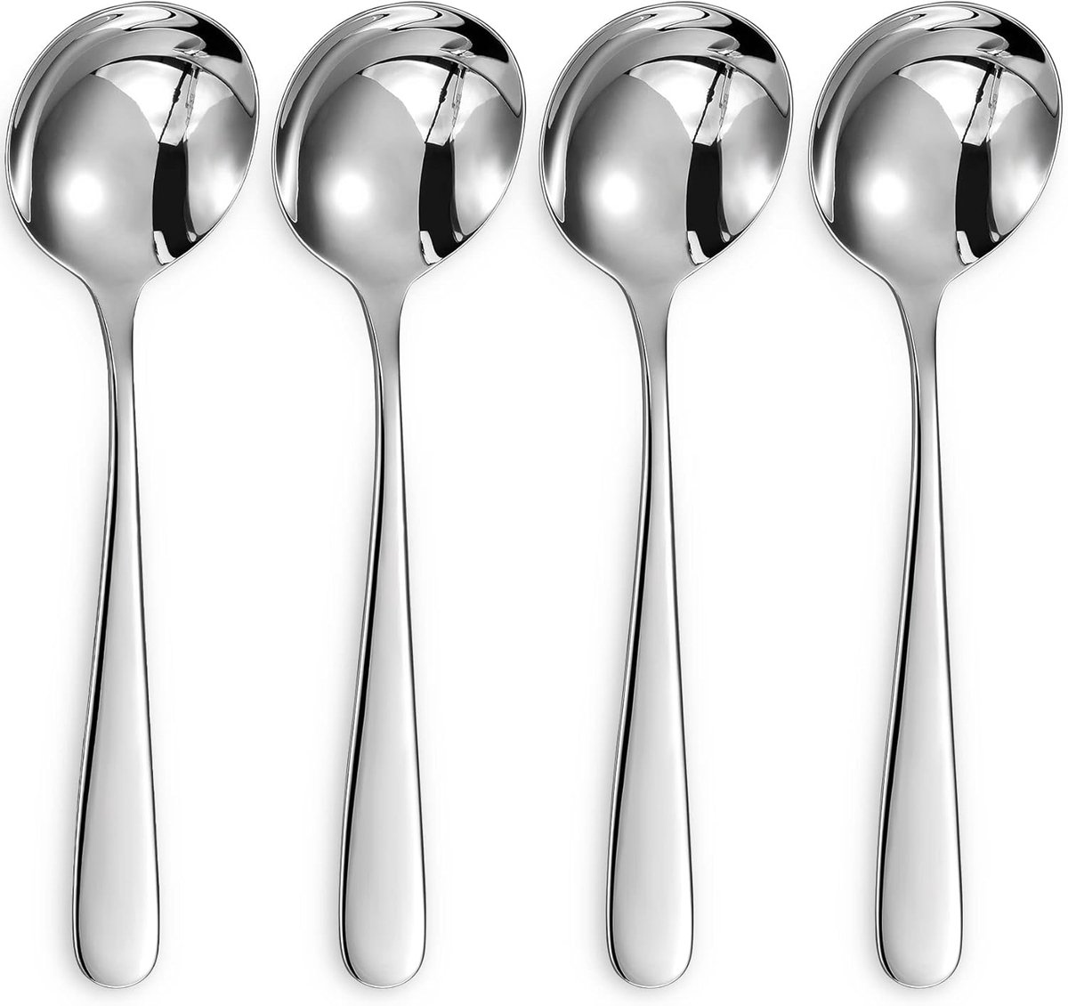 4 soeplepels, 18/10 roestvrij staal, vaatwasmachinebestendig