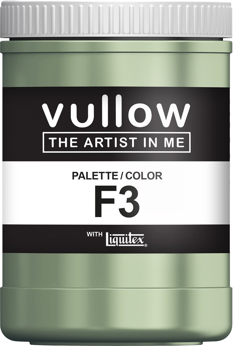Vullow® Acrylverf F3 Saliegroen – Mat – 1 Liter – Voor Canvas, Hout en Papier