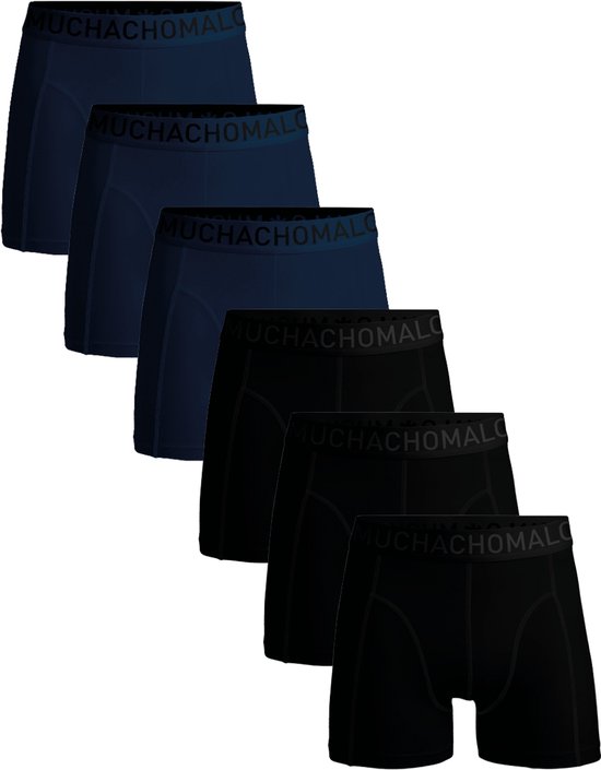 Set van zes Muchachomalo boxershorts in zwart en marineblauw.