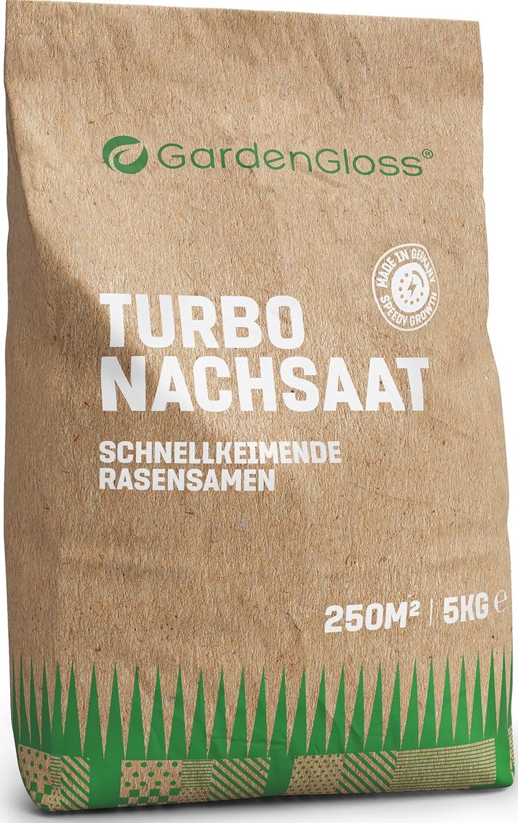 GardenGloss® Snelkiemend Graszaad Herfst 0,5 kg - Made in Germany - Voor 25 m² Gazon - Graszaad voor Turbo Doorzaai en Nieuwe Aanleg - Gazon Doorzaai