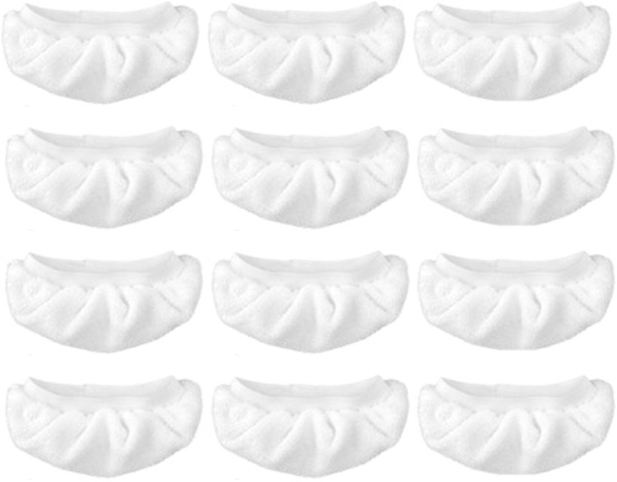 12-pack stoomreinigingsdoekjes - Universele microvezeldoekjesset - Vervangende doekjes voor stoomreinigers - Voor alle handheld stoomreinigers - Wasbare - herbruikbare vervangende doekjes (12-pack - Wit)