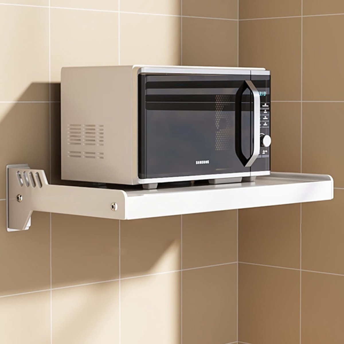 Magnetron Plaat - Wandrek Oven - Keuken Opbergen - Ruimtebesparend Ontwerp - 49 cm - Wit