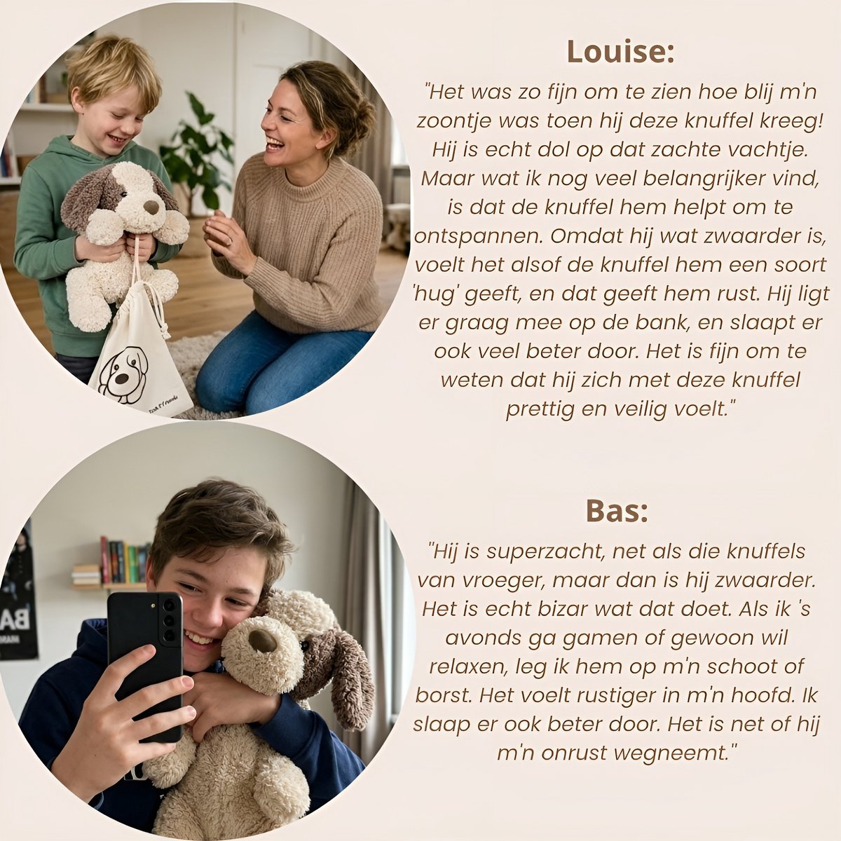 Toob & Friends Verzwaringsknuffel - 50cm - 2kg - Hond - Verzwaarde Knuffel - Weighted Stuffed Animal - Sensorisch Speelgoed — afbeelding 6