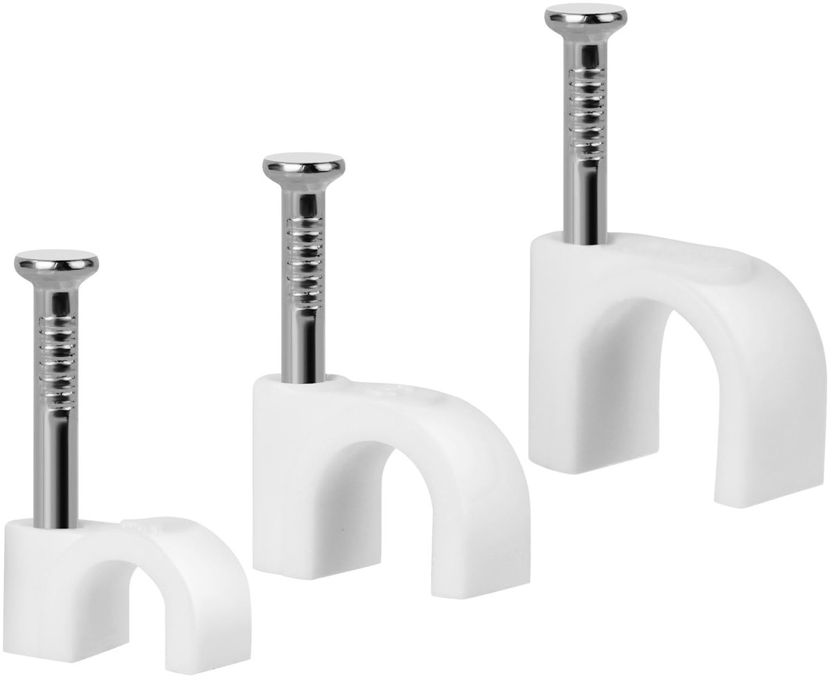 aladdien - Kabelhouder - Kabelclips - Zelfklevend - Wit - Wandklemmen - 300 stuks - Geschikt voor kabelbeheer - 4 mm