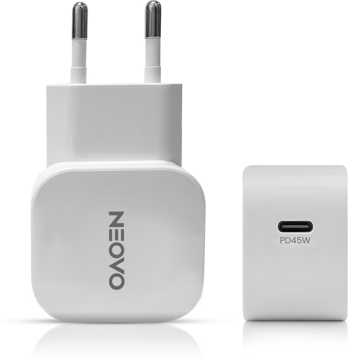 NEOVO 45W GaN USB-C Snellader met PPS – PD 3.0 Super Snelle Oplaad Wandadapter voor iPhone, Samsung & Laptop