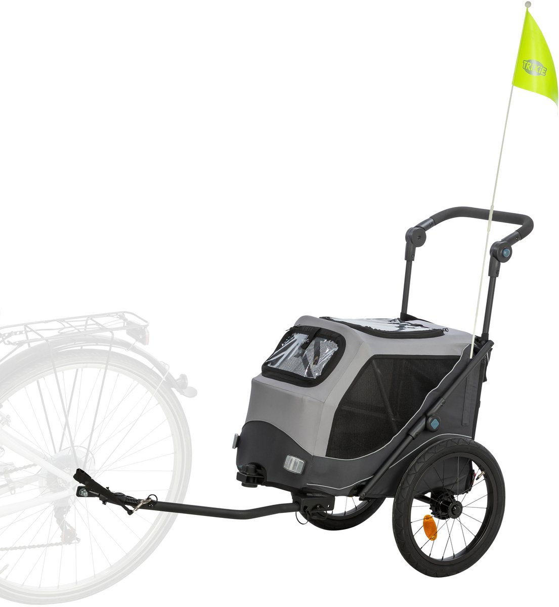 Bol.com Trixie - hondenfietskar - opvouwbaar - grijs - 103X74X95 CM aanbieding