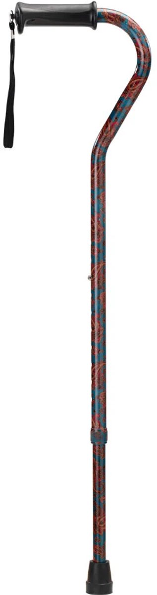 MultiMotion wandelstok met offset handvat - Blauw Paisley