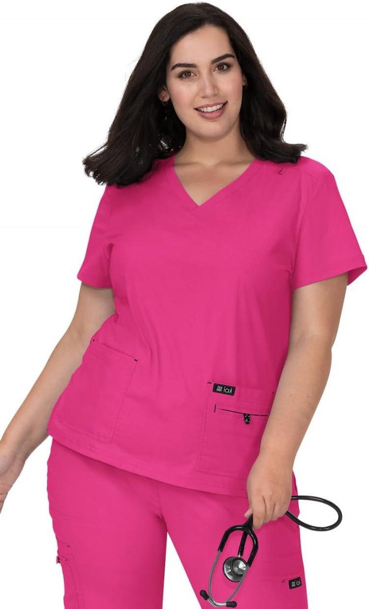 Medische Jas Dames - Werkkleding Zorg - Comfortabel Werken - Vocht afvoerend - 4 Zakken - Blauw