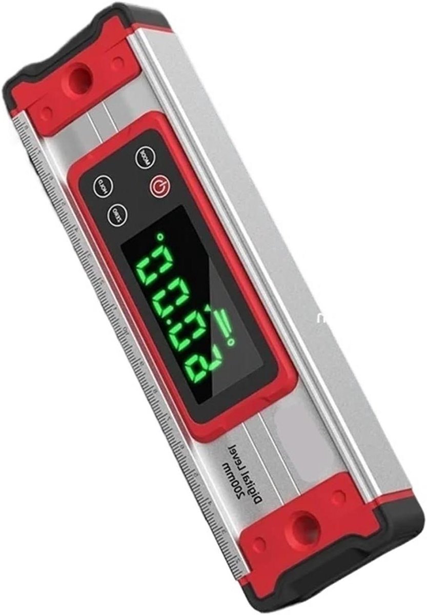 Digitale Waterpas - Hoekmeter Gradenboog - Precisie Meten - Magnetische Basis - 20 cm - Grijs
