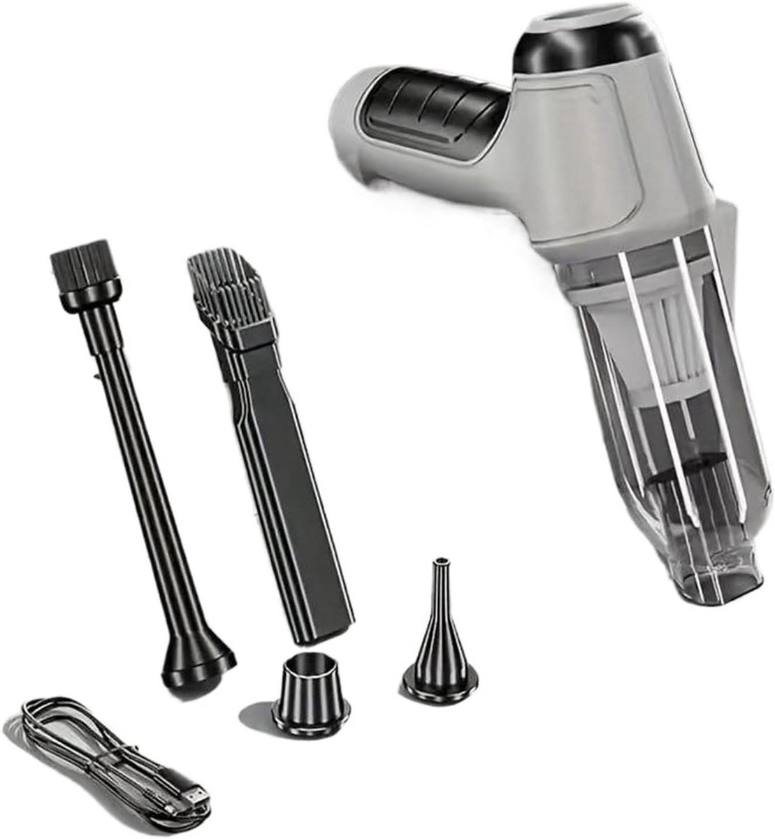 Draagbare Stofzuiger - Handstofzuiger Mini - Auto Interieur Reinigen - Sterke Zuigkracht - 500 Gram - Grijs
