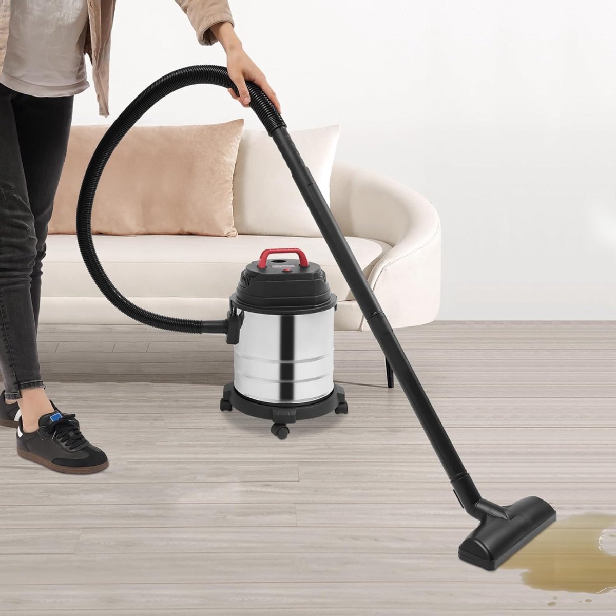 Nexvo® Karcher - Karcher Stofzuiger - Bouwstofzuiger - Festool Stofzuiger - Bouwstofzuiger Zonder Zak - Zilver - 45cm x 32cm x 35cm thumbnail 3