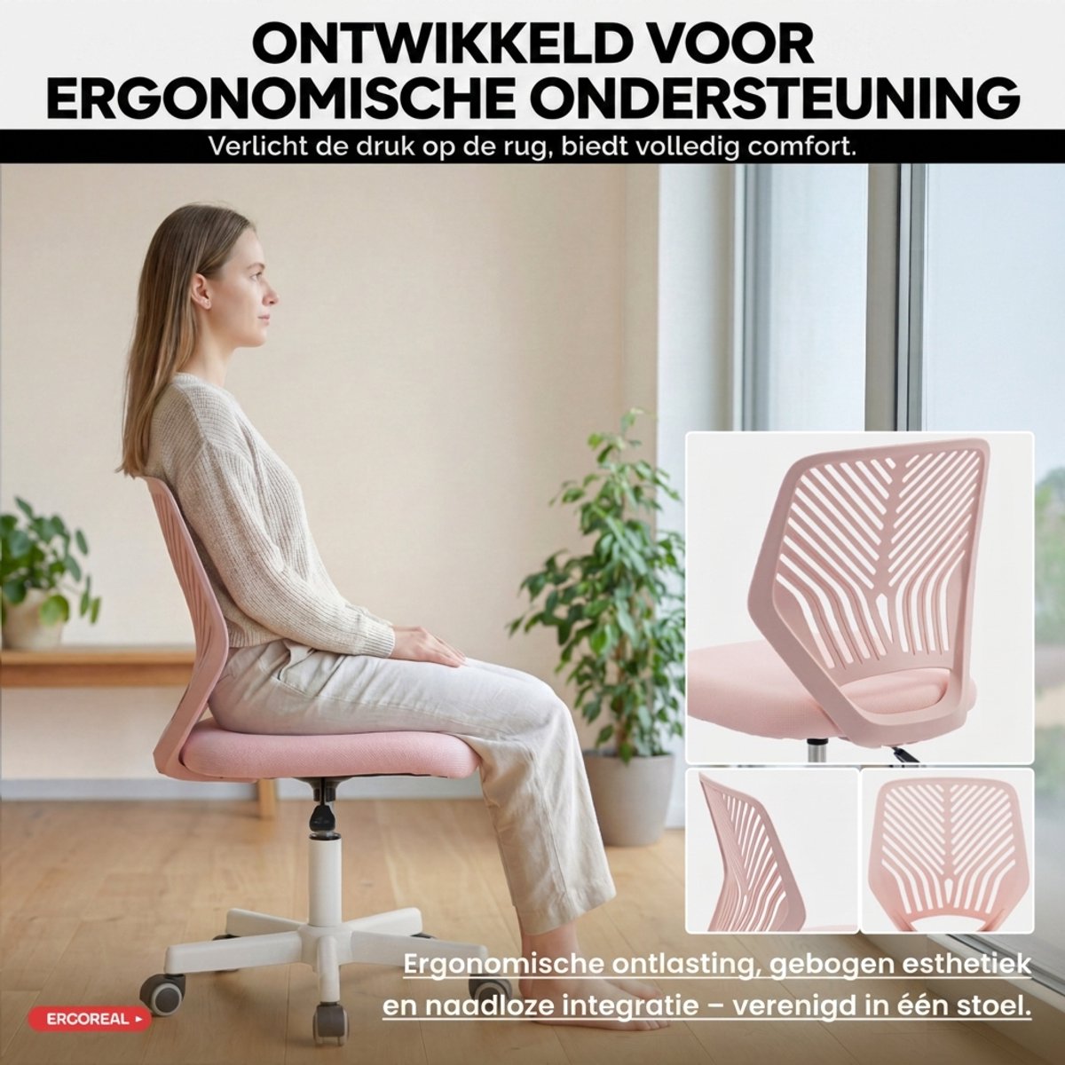 CET PRODUCT SERVICESP.Z O.O. Ergonomische Bureaustoel - Roze thumbnail 6
