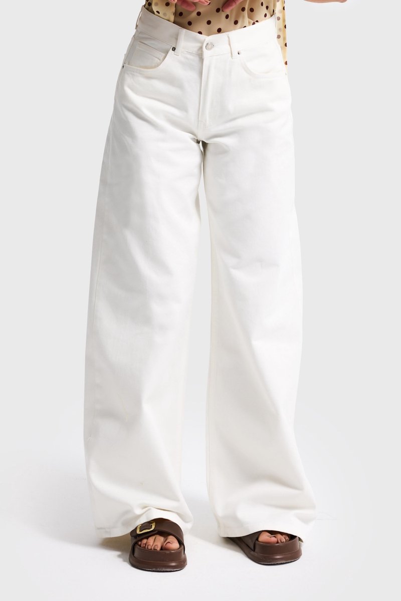 It's Basic - ELENA PALAZZO MID RISE JEANS - OFF WHITE