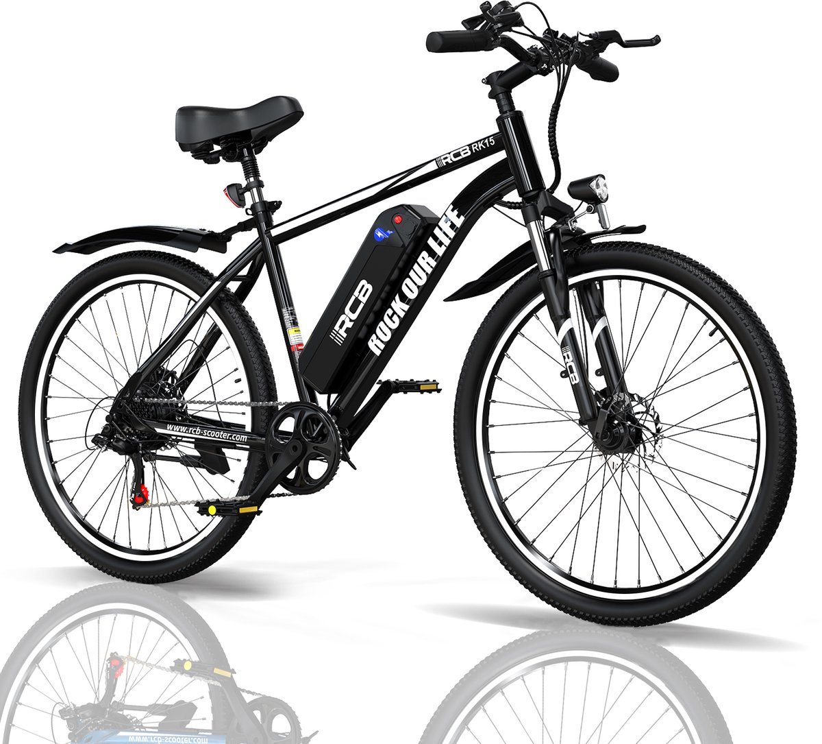 Bol.com RCB Mountainbike Elektrische Fiets – 250W | 30-50 km | 26" | 25 km/u | 7-Speed-zwart aanbieding