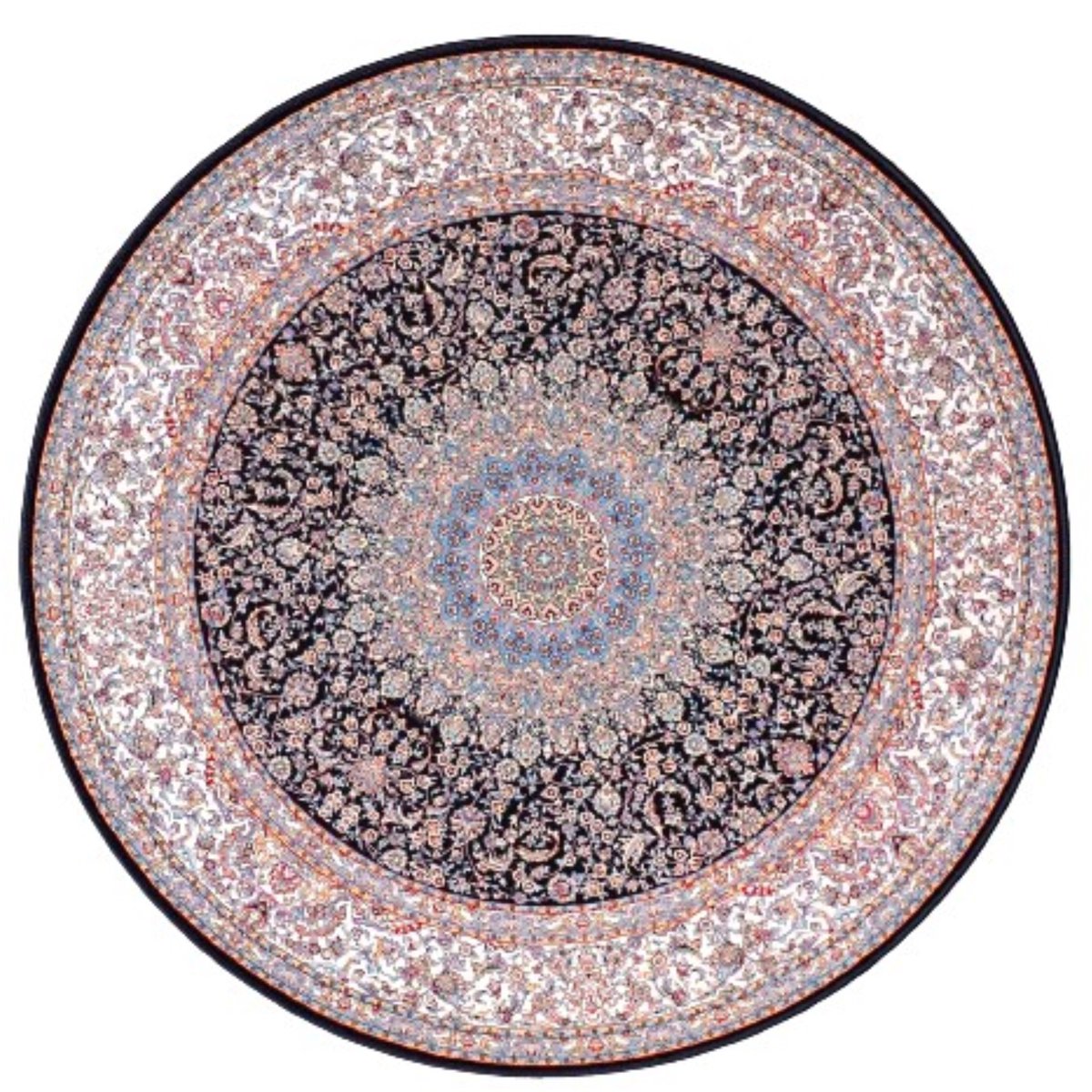 SusaStyle Perzisch Vloerkleed – Shahkar Darkblue – Tapijt 250 cm – Rond