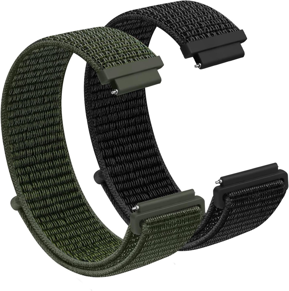 Nylon Horlogeband met Snelle Bevestiging - Vervangende Straps voor Heren en Dames, 16mm-18mm-20mm, Set van 2, Multicolor, Geschikt voor Diverse Horloges