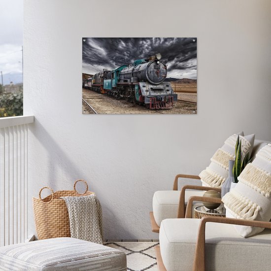 Posters de jardin extérieur Train - Storm - Rails - 90x60 cm - Toile jardin