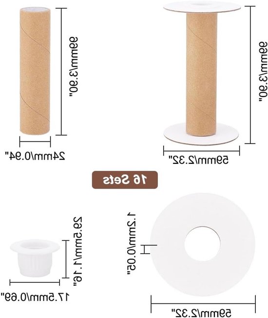16 Sets Lege Papieren Draadspoelen voor Weven, Draadhouder voor Borduren en DIY Creaties, 99mm/3.9" - Perfect voor Naaien, Handwerken en Ambachten van Merkloos — afbeelding 5