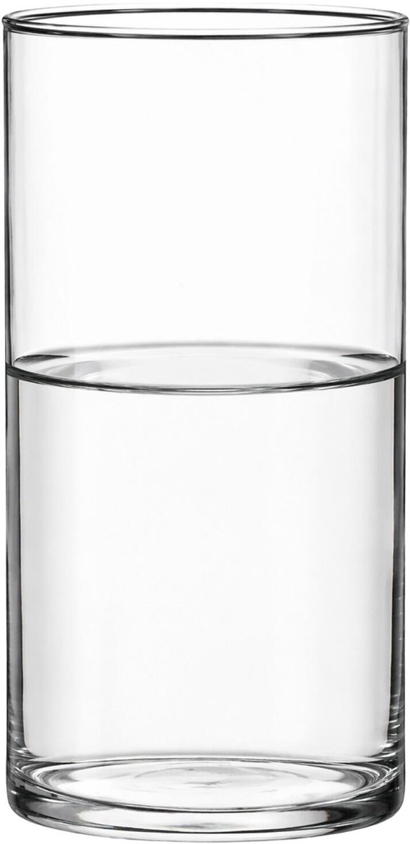 Home & Styling Bloemenvaas - Cilinder vorm - transparant - glas - 12 x 20 cm - rechte cilinder - boeketten - sierrtakken